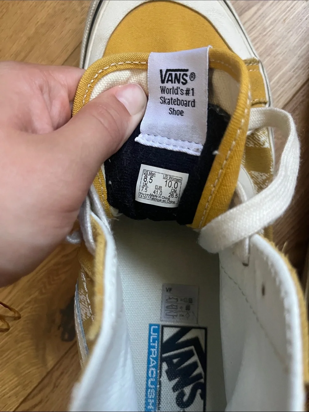 Vans Yellow Checkered High-Top Sneakers
